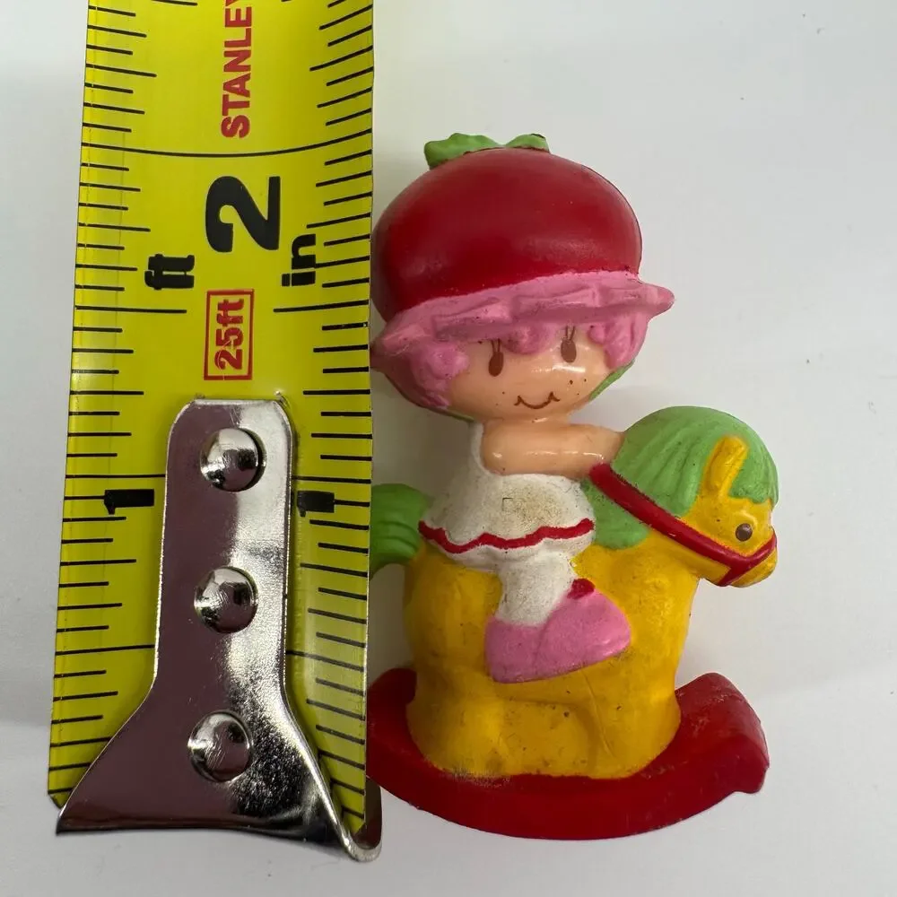 1982 Kenner Strawberry Shortcake on Rocking Horse PVC Figure Vintage Toy